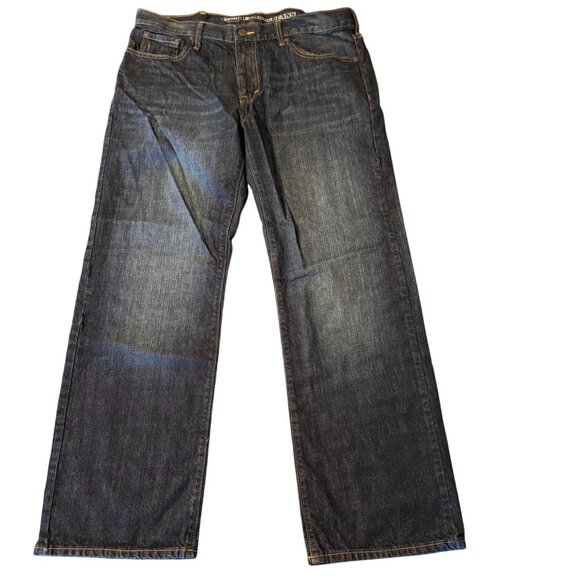 Old Navy Famous Jeans Straight Fit Mens Size 36X32 Dark Wash Denim - Picture 1 of 9